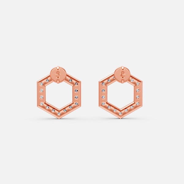 Luxe Hexagon Spark Lab Grown Diamond Earrings